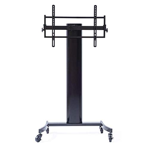 Premium Curved Wood TV Stand with Mount for 40-70 Inch Flat Screen TVs - Modern Black Entertainment Center for Living Room, Bedroom & Home Theater