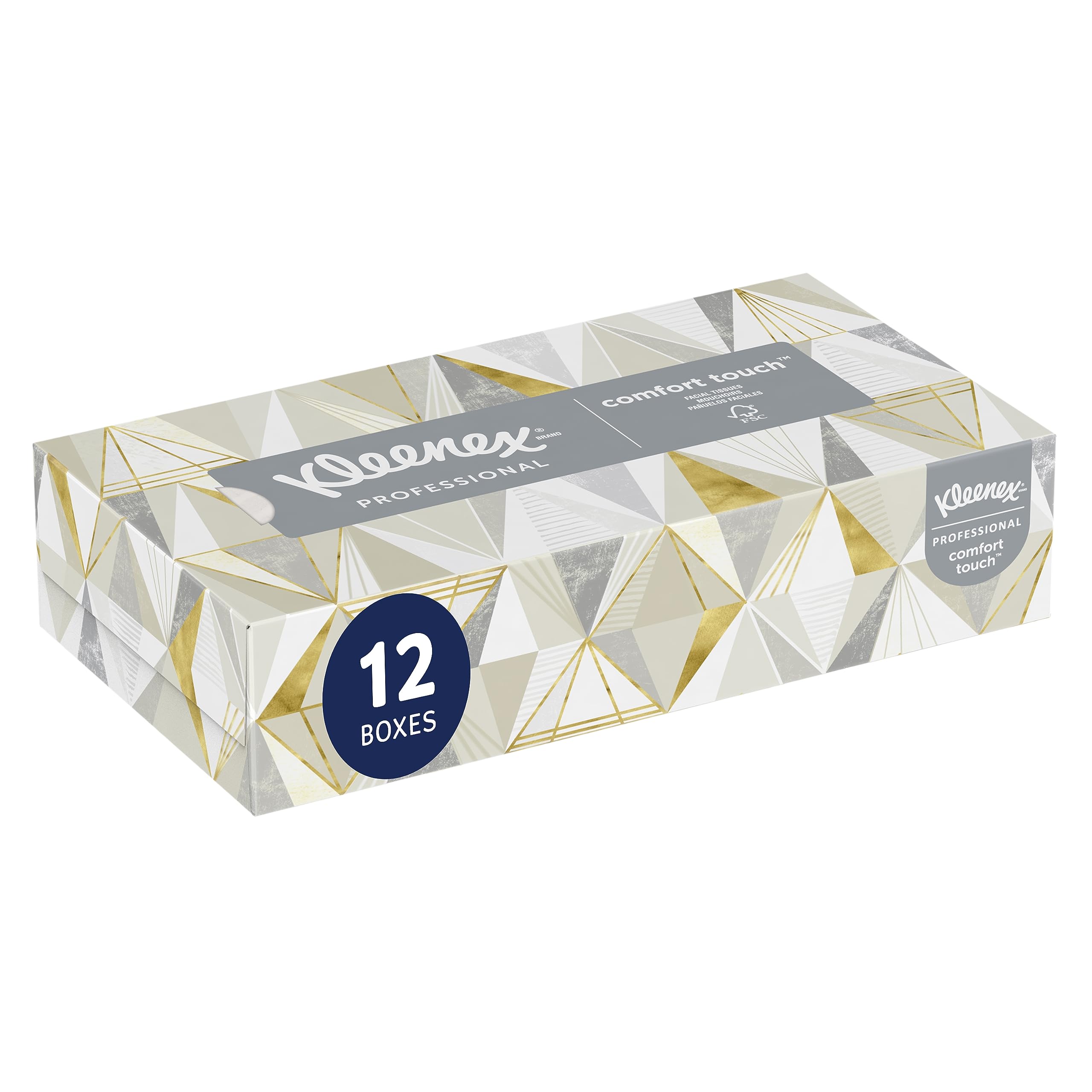 Kleenex Professional Facial Tissues - 12 Boxes (1500 Tissues) for Office & Business Use