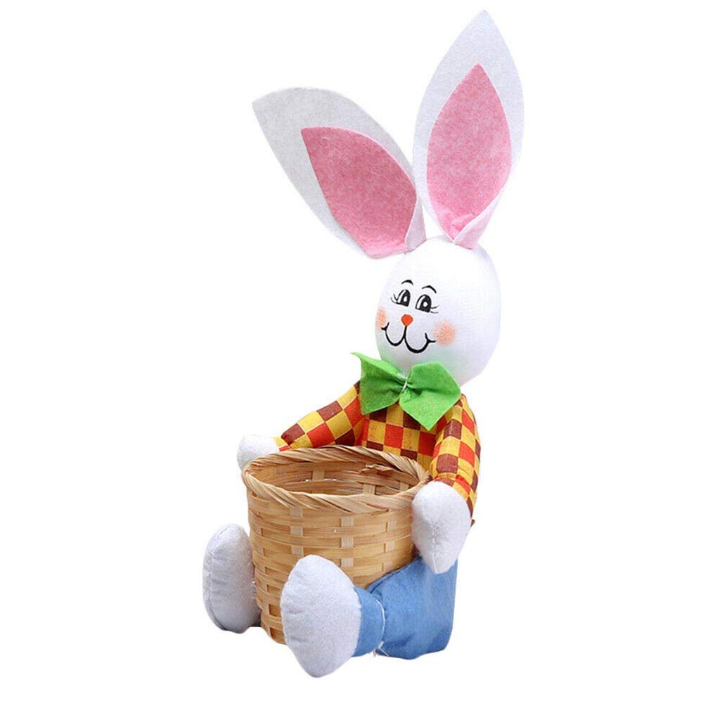 Cute Bunny Easter Basket - Blue Rabbit Storage Bag for Easter Eggs, Candy & Party Decorations - Perfect for Easter Gifts, Egg Hunts & Spring Celebrations