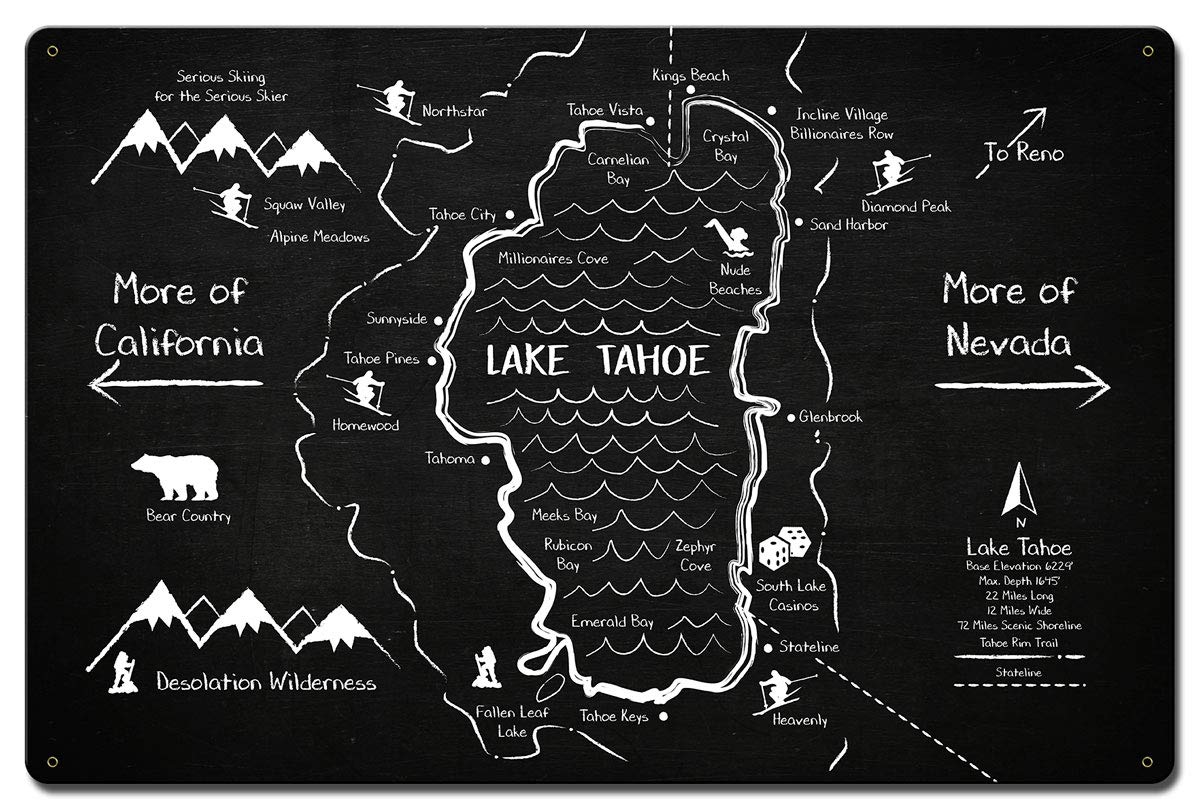 Premium Lake Tahoe Chalk Drawing Board - Heavy Gauge Steel Made in USA | Perfect for Kids Art, Classroom Learning & Outdoor Family Activities