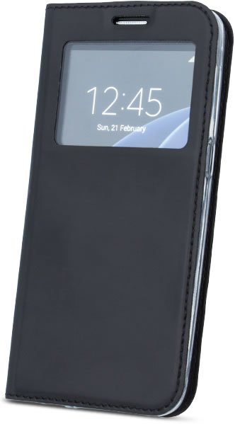 Apple iPhone 7 S View Wallet Case - Slim Protective Cover with Card Holder - Perfect for Everyday Use, Travel & Business (Black)