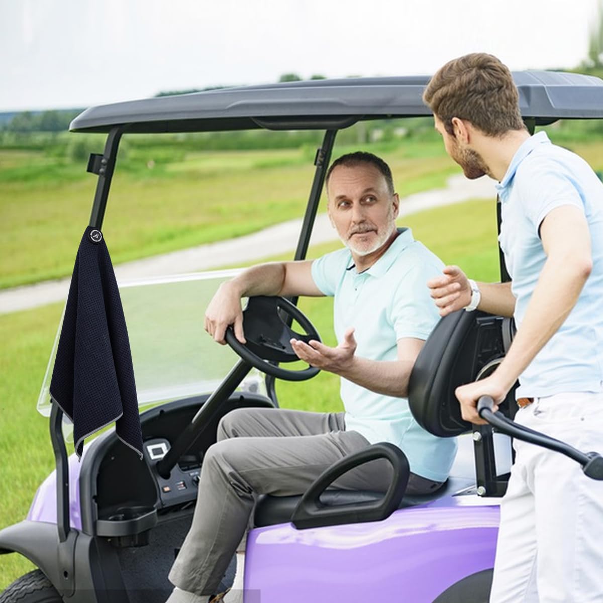 **Premium Magnetic Golf Towel - Microfiber Waffle Design with Clip & Industrial Strength Magnet for Golf Bags, Carts & Clubs | Durable, Absorbent & Secure for Golfing, Practice & Outdoor Sports**
