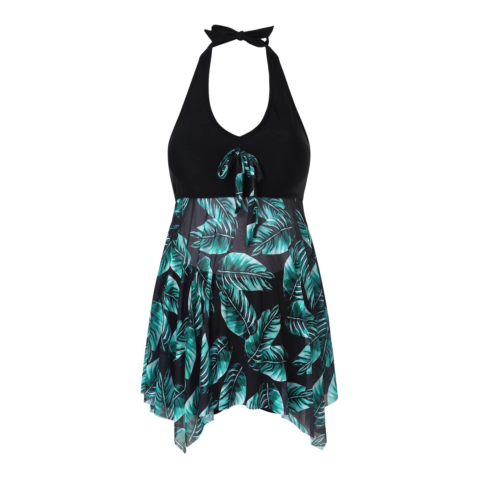 **Maternity Swimsuit Two Piece - V-Neck Pregnancy Swimwear with Floral Straps & Shorts - Comfortable Bikini Swim Dress for Beach, Pool & Maternity Photos**