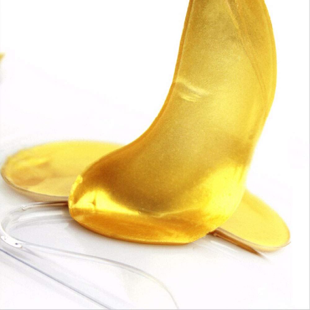 24K Gold Collagen Eye Masks - Anti Aging Gel Patches (20 Pairs) for Dark Circles & Wrinkles