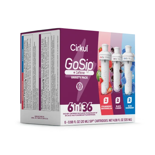 GoSip® 6 Pack Variety Pack - Assorted Flavors Reusable Water Bottles for Gym, Hiking & Travel | BPA-Free Leakproof Stainless Steel Bottles