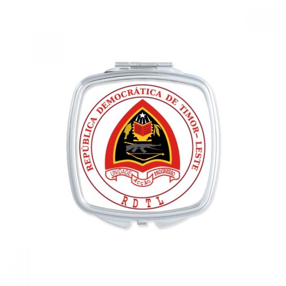Portable Double-Sided Compact Mirror with East Timor National Emblem - Perfect for Travel, Makeup Touch-Ups & Handbag Essentials