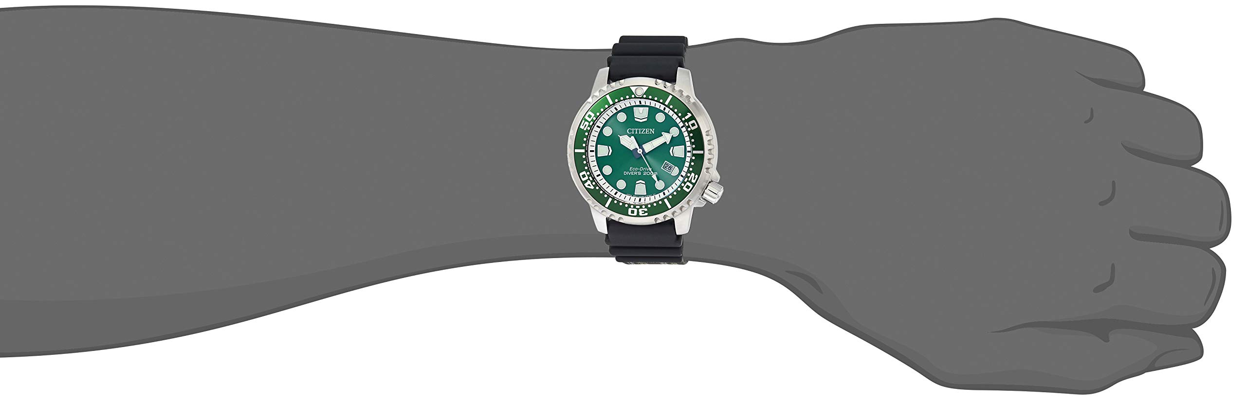 Citizen Promaster Eco-Drive Men's Diving Watch - ISO Certified 200M Water Resistant, Luminous Hands & Markers, Rotating Bezel, Black/Green Dial (Model BN0158-00X) - Perfect for Scuba Diving, Snorkeling & Water Sports