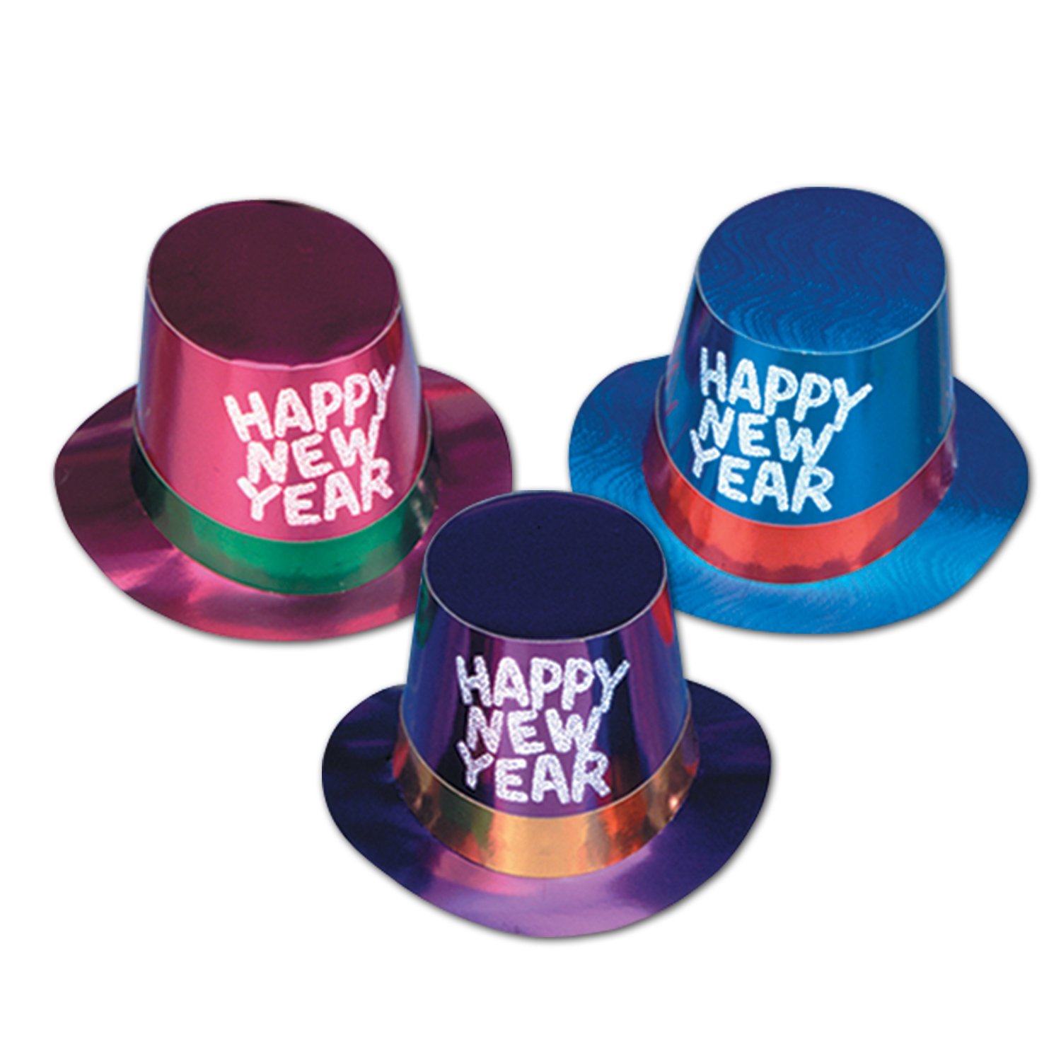 Beistle Multicolor Happy New Year Party Hats - 1 Piece for New Year's Eve Celebration, Countdown Party & Festive Events