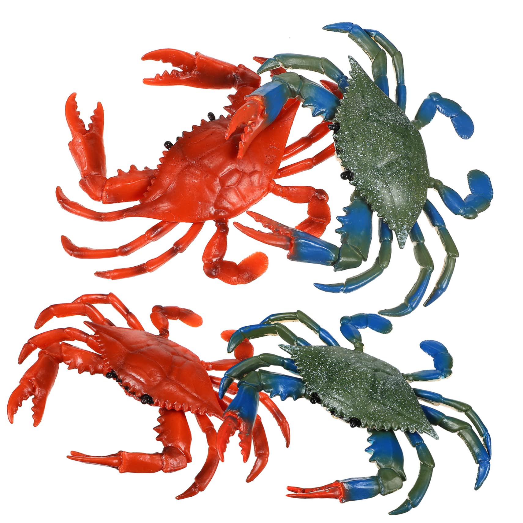 FAVOMOTO 4 Pack Realistic PVC Crab Toys for Kids - Durable Sea Animal Figures, Bath & Beach Play, Educational Aquatic Toys for Toddlers & Children | Perfect for Pool Parties, Ocean-Themed Decor & STEM Learning