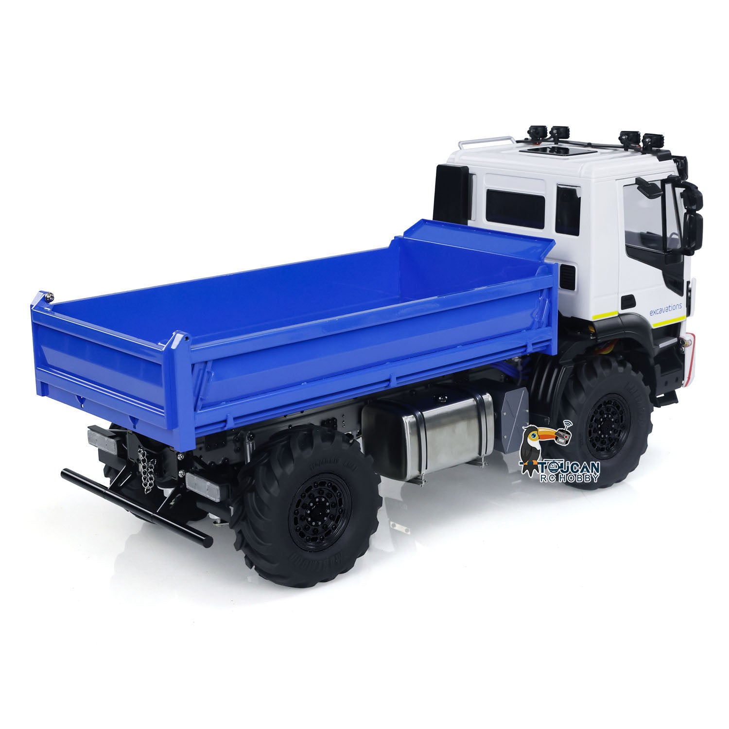 1/14 Scale 4x4 Metal RC Hydraulic Dumper Truck with Snow Blade - Remote Control Tipper Car with Realistic Sound, LED Lights, Pre-Assembled & Painted Body, ESC & Servo - Perfect for Construction Play, Snow Removal & Off-Road Adventure