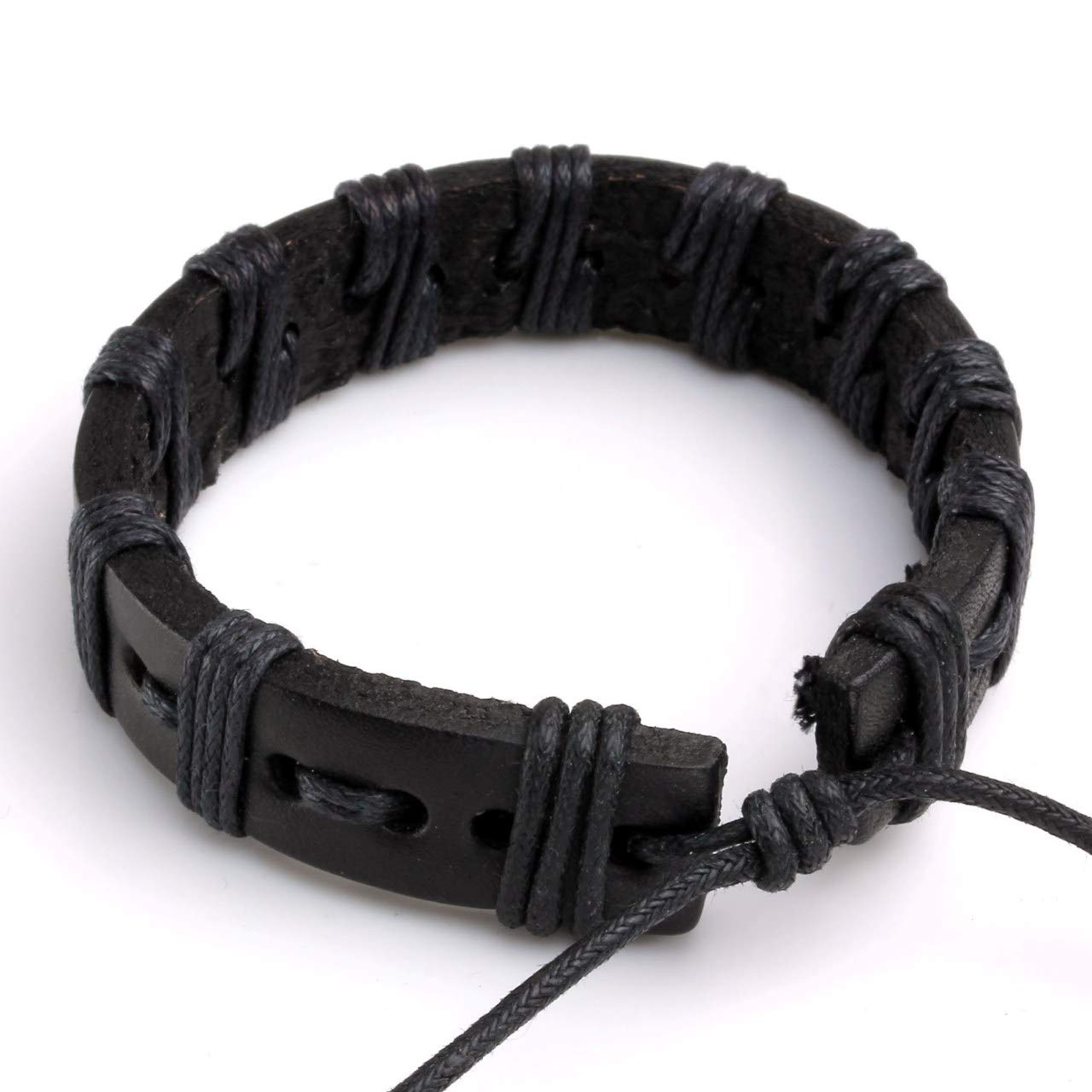6-12PCS Braided Faux Leather Bracelet Set - Punk Style Adjustable Cuff Wrap Bracelets for Men & Women - Perfect for Casual Wear, Music Festivals and Boho Fashion Accessories
