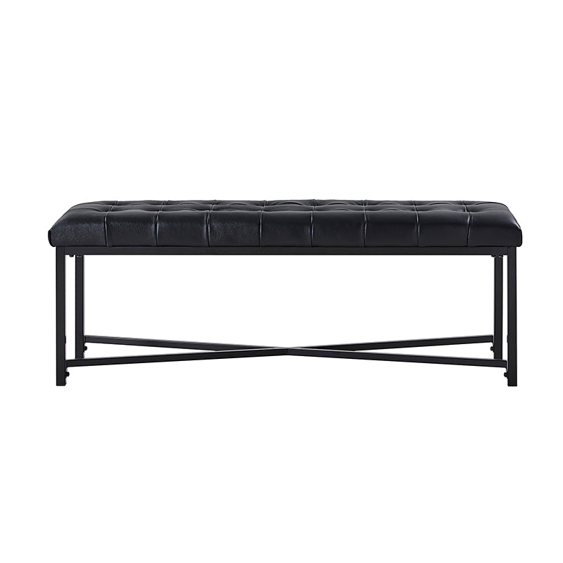 Arnold Versatile Elegance: Genuine Leather Bench with Button Tufted Design - Perfect for Living Room, Bedroom & Entryway Decor
