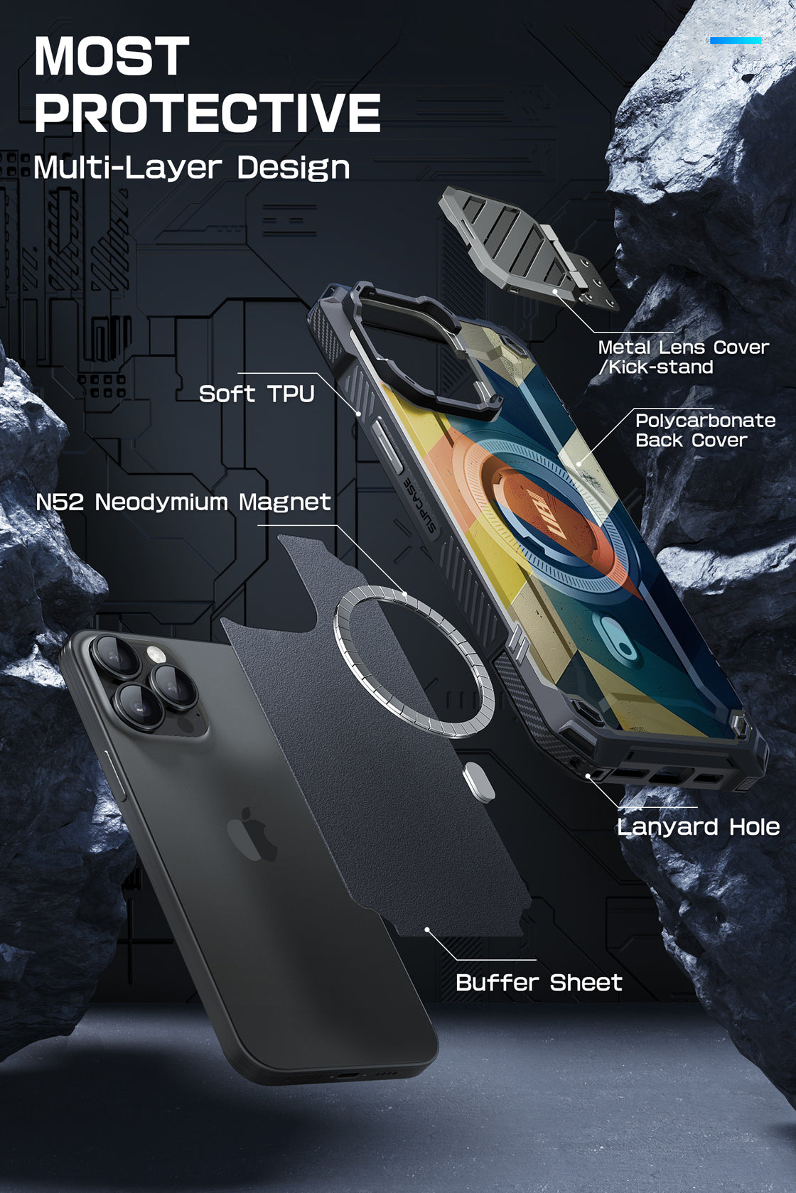 iPhone 15 Pro Max 6.7 Inch Unicorn Beetle MAG XT MagSafe Case with Military-Grade Protection | Shockproof & Wireless Charging Compatible | Perfect for Outdoor Adventures & Daily Use