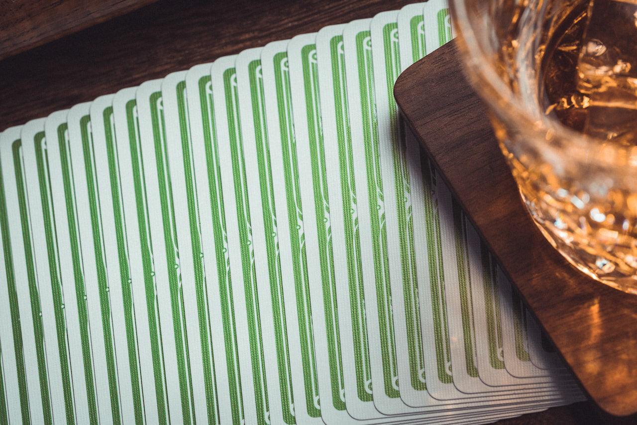 Smoke & Mirrors Playing Cards V8 Green Standard Edition - Premium Deck for Magic Tricks, Cardistry & Collectors - Perfect for Performances, Practice & Gifts