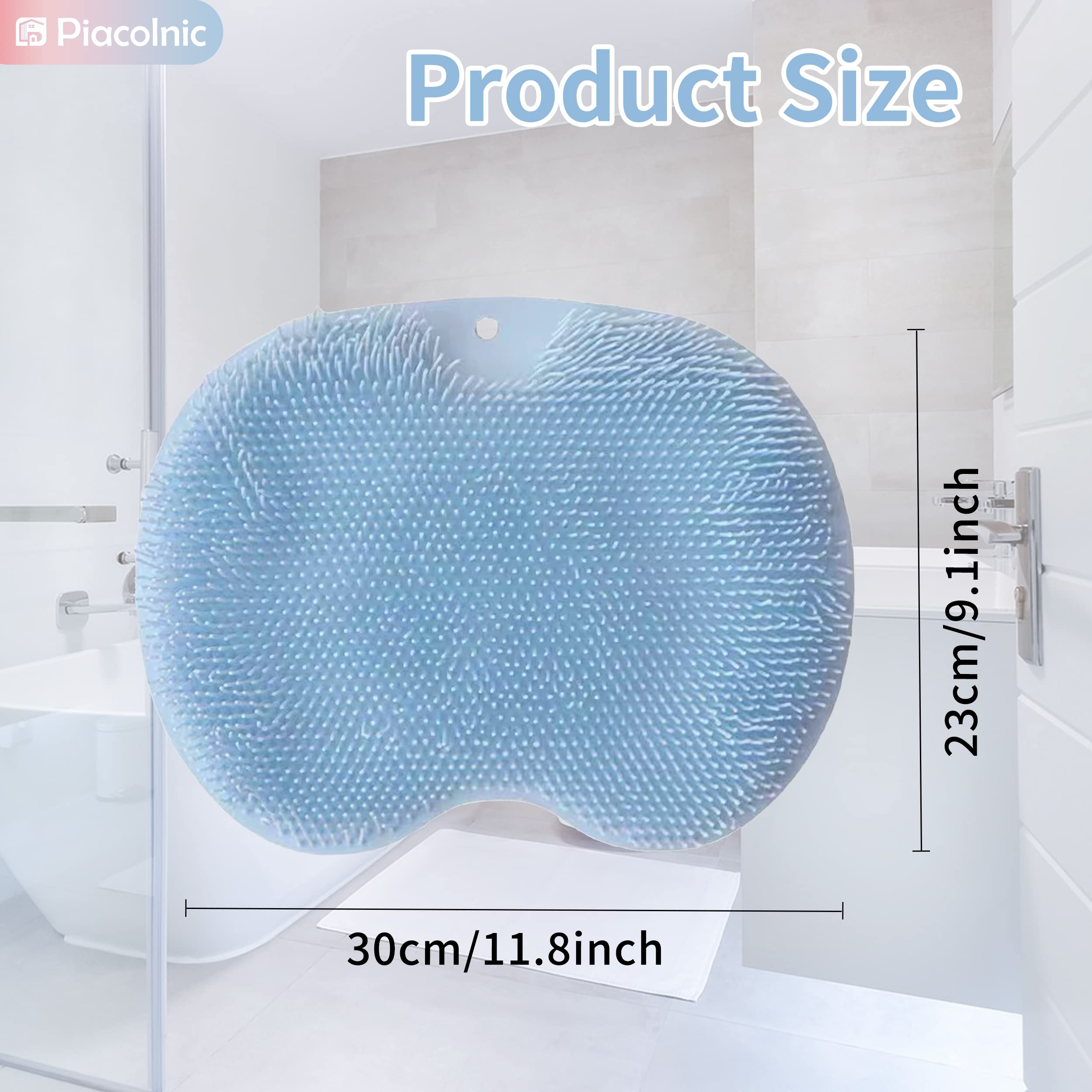2-Pack Large Silicone Foot Scrubber with Suction Cups - Exfoliating Massage Brush for Shower & Bath - Acupressure Mat for Foot Care, Relaxation & Callus Removal - Perfect for Home Spa, Pedicure & Post-Workout Relief