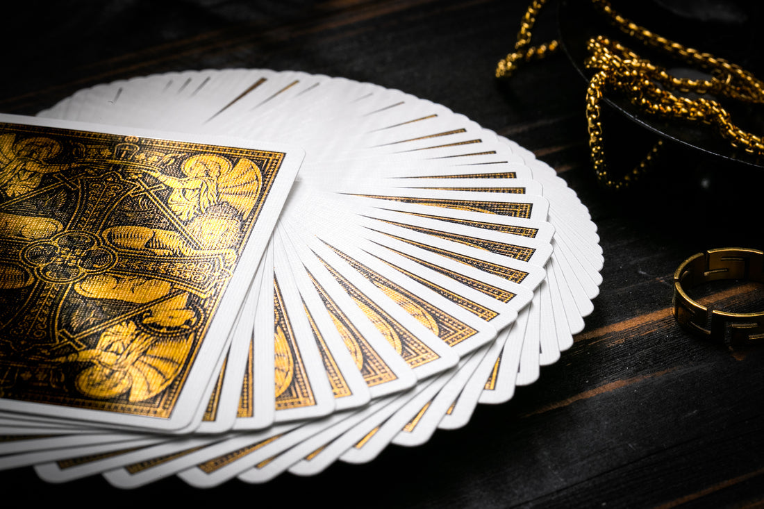 Premium Golden Grace Foiled Edition Cross Playing Cards - Elegant Poker Deck for Magic Tricks, Card Games & Collectibles (Ideal for Parties, Gifts & Cardistry)