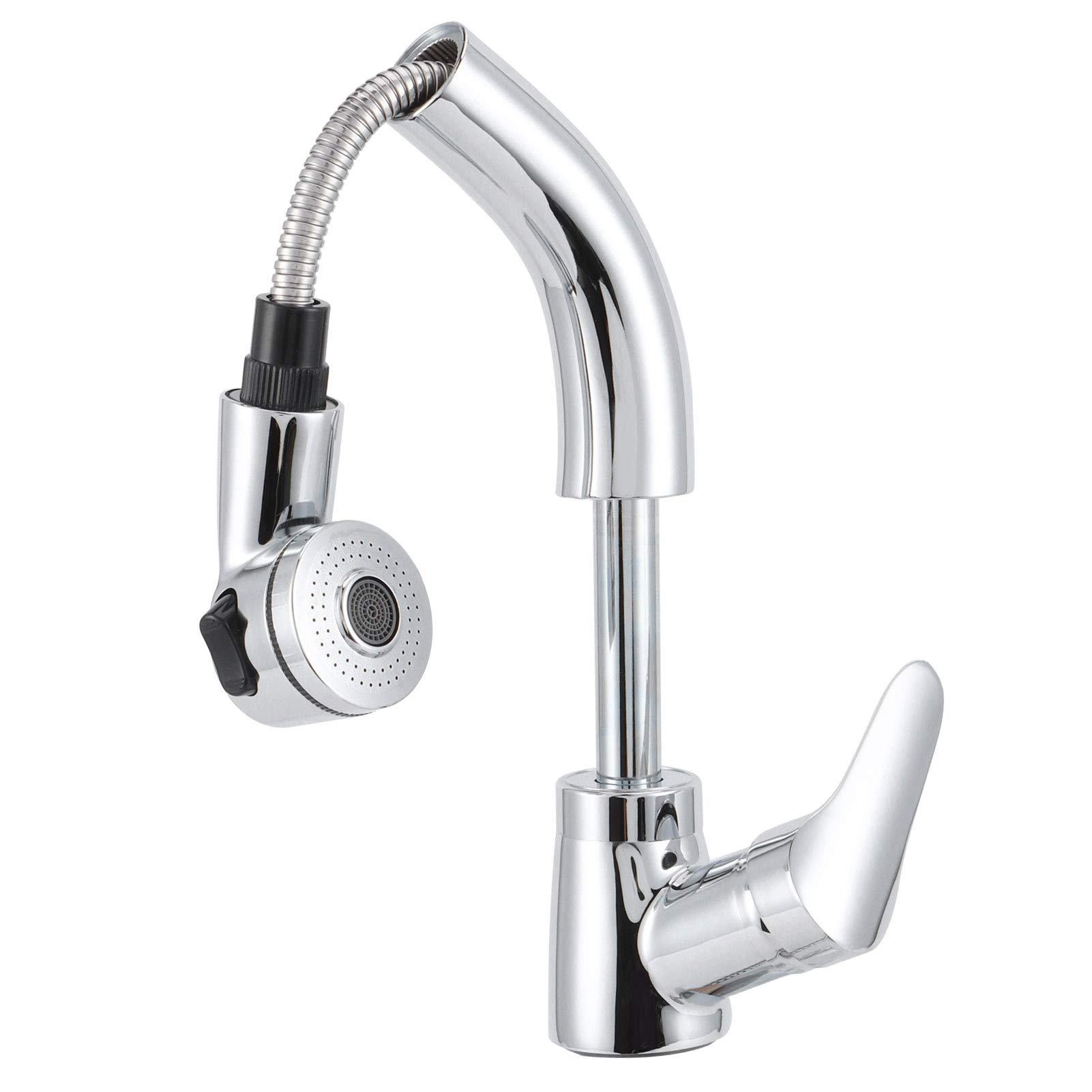 G 1/2 Pull Out Bathroom Sink Faucet - 360 Degree Rotatable Lift Type Hot and Cold Water Mixer Tap for Modern Bathroom & Kitchen | Durable Water Faucet with High Pressure Sprayer for Washing Dishes & Hand Cleaning