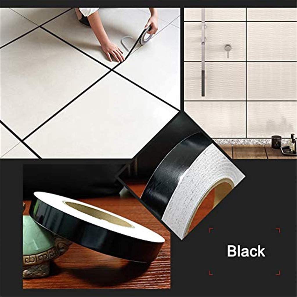 Premium Self-Adhesive Ceramic Tile Gap Sealing Tape - Gold Foil Floor Tile Spacer Strip (50M Roll) for Bathroom, Kitchen & Home Renovation Projects