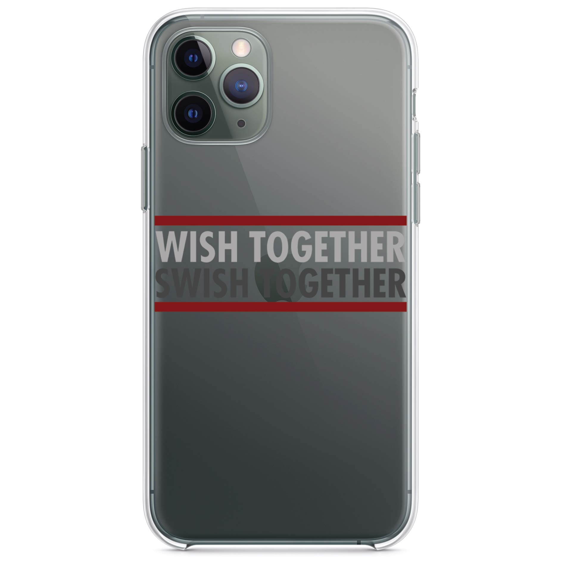 DistinctInk Clear Shockproof Hybrid Case for iPhone 13 Pro MAX (6.7 Inch) - TPU Bumper & Acrylic Back with Tempered Glass Screen Protector - Durable Protective Phone Cover for Basketball Fans & Sports Enthusiasts