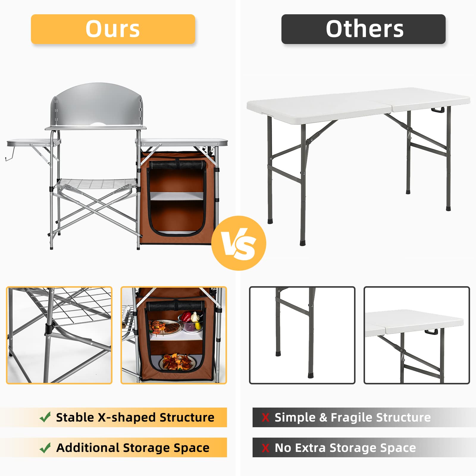 GYMAX Aluminum Portable Camping Kitchen - 26