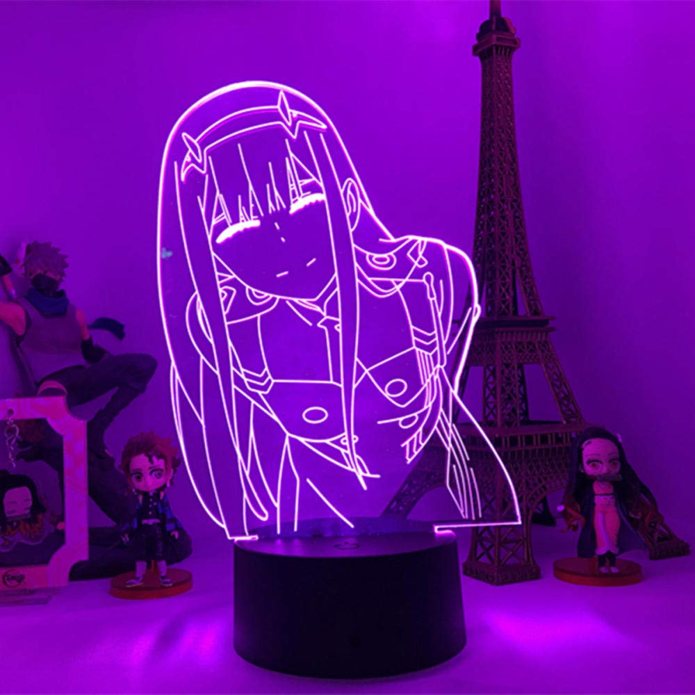 Anime Darling in the FranXX LED Night Light - 3D Figure Lamp with Remote Control, 16 Color Changing Modes for Bedroom Decor, Birthday & Christmas Gift for Girls | Perfect for Anime Fans' Rooms, Gaming Setups & Nighttime Ambiance