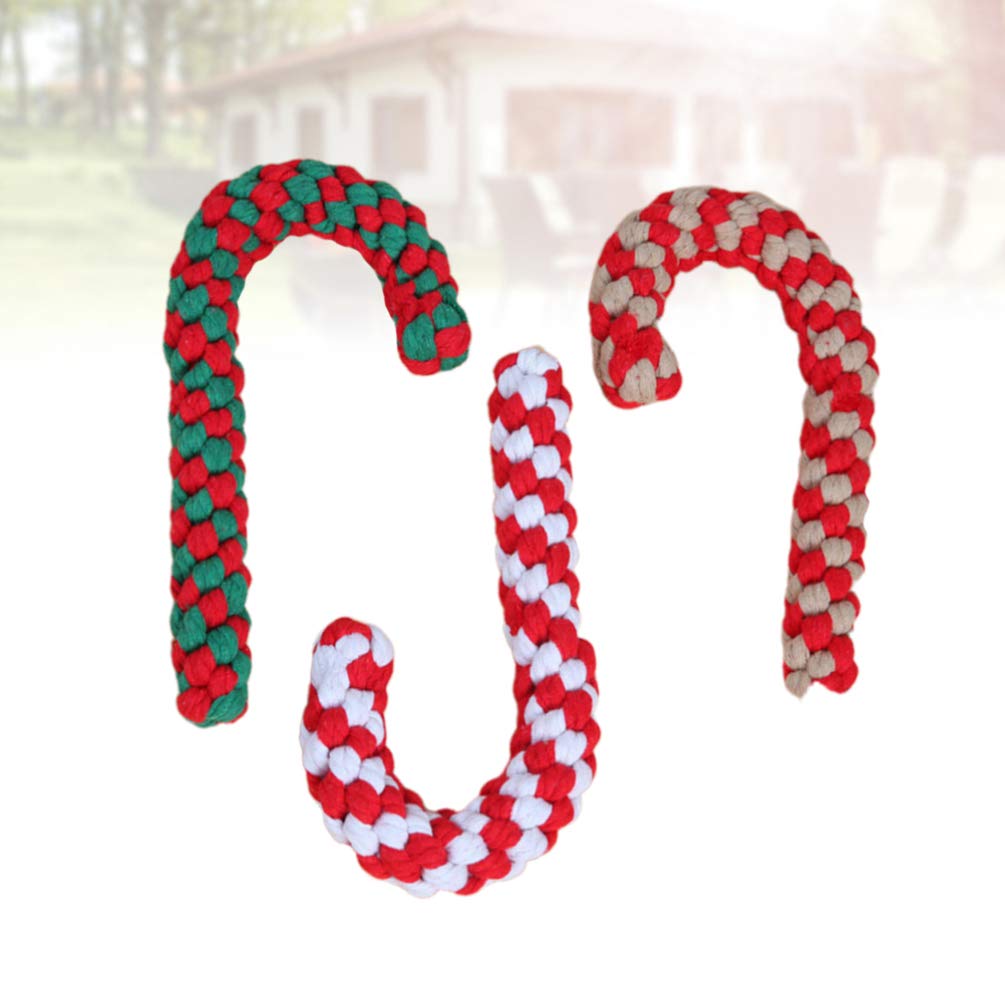 3pcs Interactive Dog Toys & Cat Scratching Toys - Puppy Teething, Cat Oral Cleaning, Squeak Toys for Christmas - Dog Cotton Bite Toys & Candy Bar for Training, Playtime, and Pet Enrichment