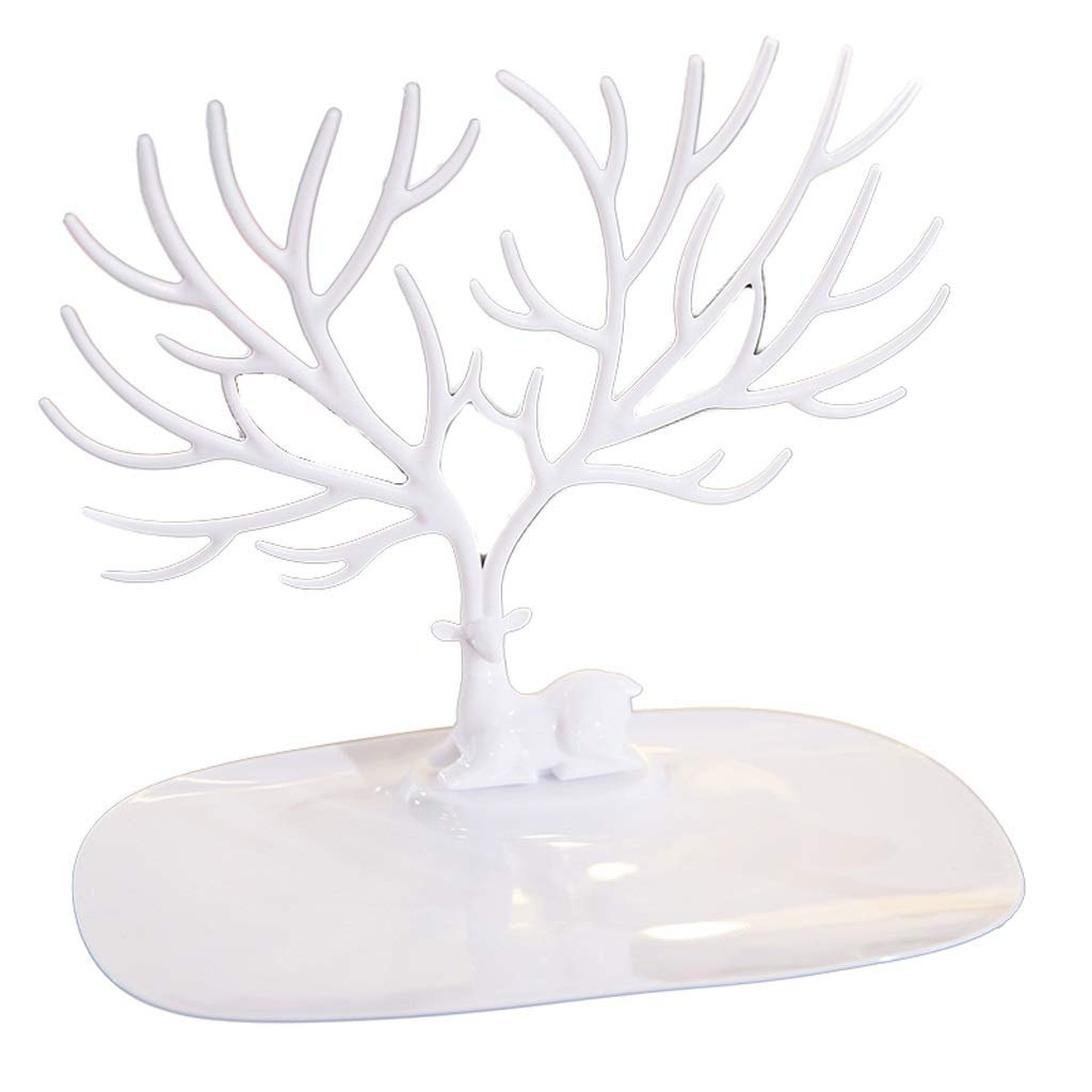 White Jewelry Display Stand - Deer-Shaped Earrings Necklace Ring Bracelet Organizer Holder for Jewelry Storage & Display | Perfect for Boutiques, Home Decor, and Gift Shops