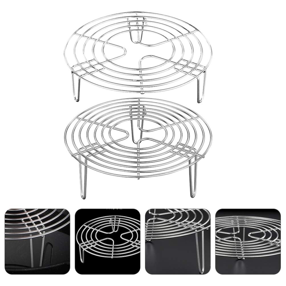 2-Pack Stainless Steel Egg Steamer Rack - Heavy Duty Steamed Egg Holder, Baking & Cooling Stand for Kitchen - Perfect for Steaming Eggs, Dumplings & Vegetables - Durable Kitchen Gadget for Home Use