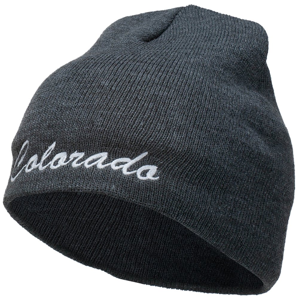 Colorado Embroidered Short Beanie - Warm Winter Hat for Men & Women - Outdoor Skiing, Hiking, and Casual Wear - e4Hats.com