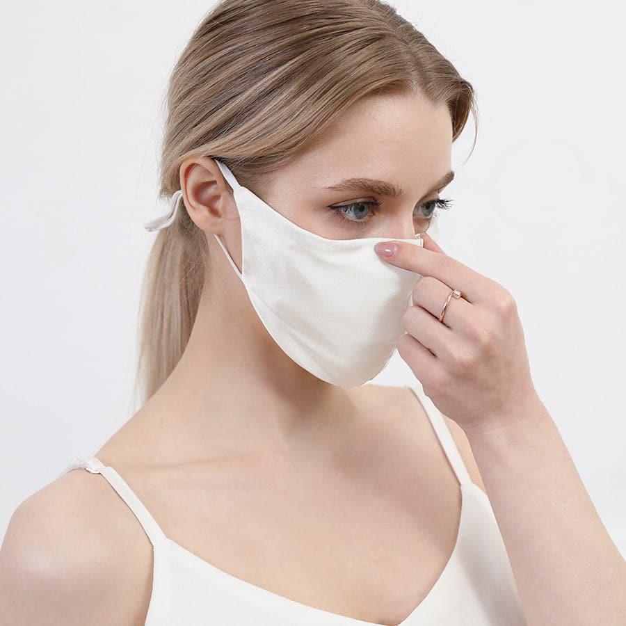 19 Momme Premium Silk Adjustable Face Mask for Women & Men - Soft Breathable Comfortable for Travel, Work & Daily Use
