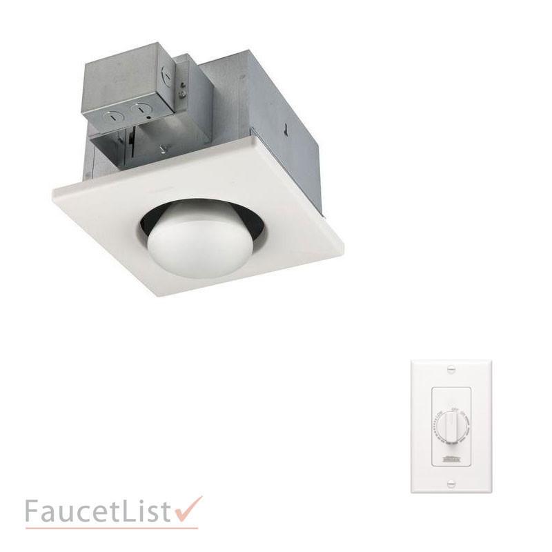 Broan 161 Infrared Single Bulb 250W Heater - Bathroom Spot Heating with White 57W Variable Speed Wall Control Kit | Perfect for Bathrooms, Garages & Small Spaces