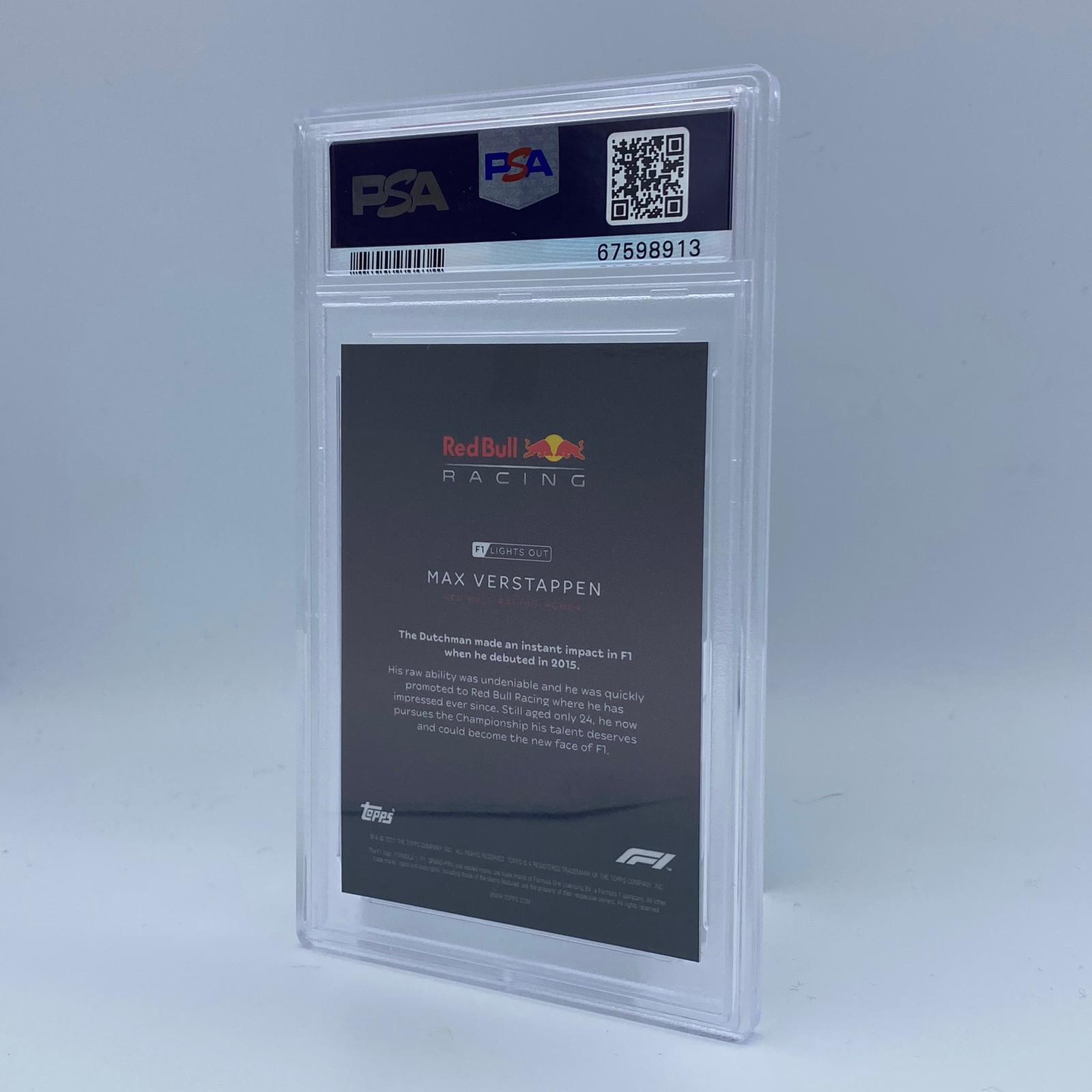PSA 10 13/99 Max Verstappen Blue Parallel Racing Card - Rare Collectible for F1 Fans & Sports Memorabilia Enthusiasts - Perfect for Display, Trading, and Investment