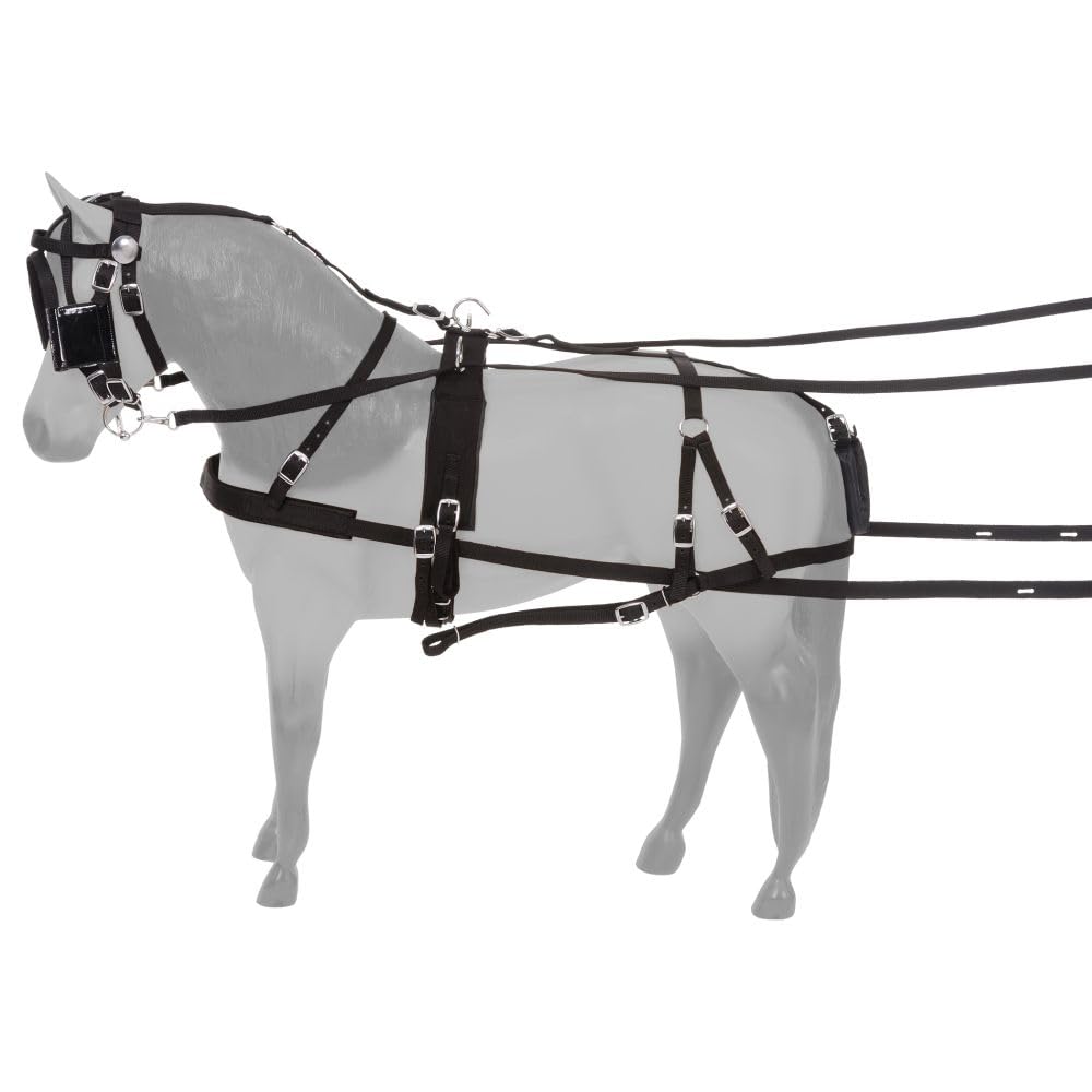 Tough 1 Basic Nylon Driving Harness for Horses - Durable & Adjustable Equestrian Training Gear - Perfect for Trail Riding, Training & Horse Shows