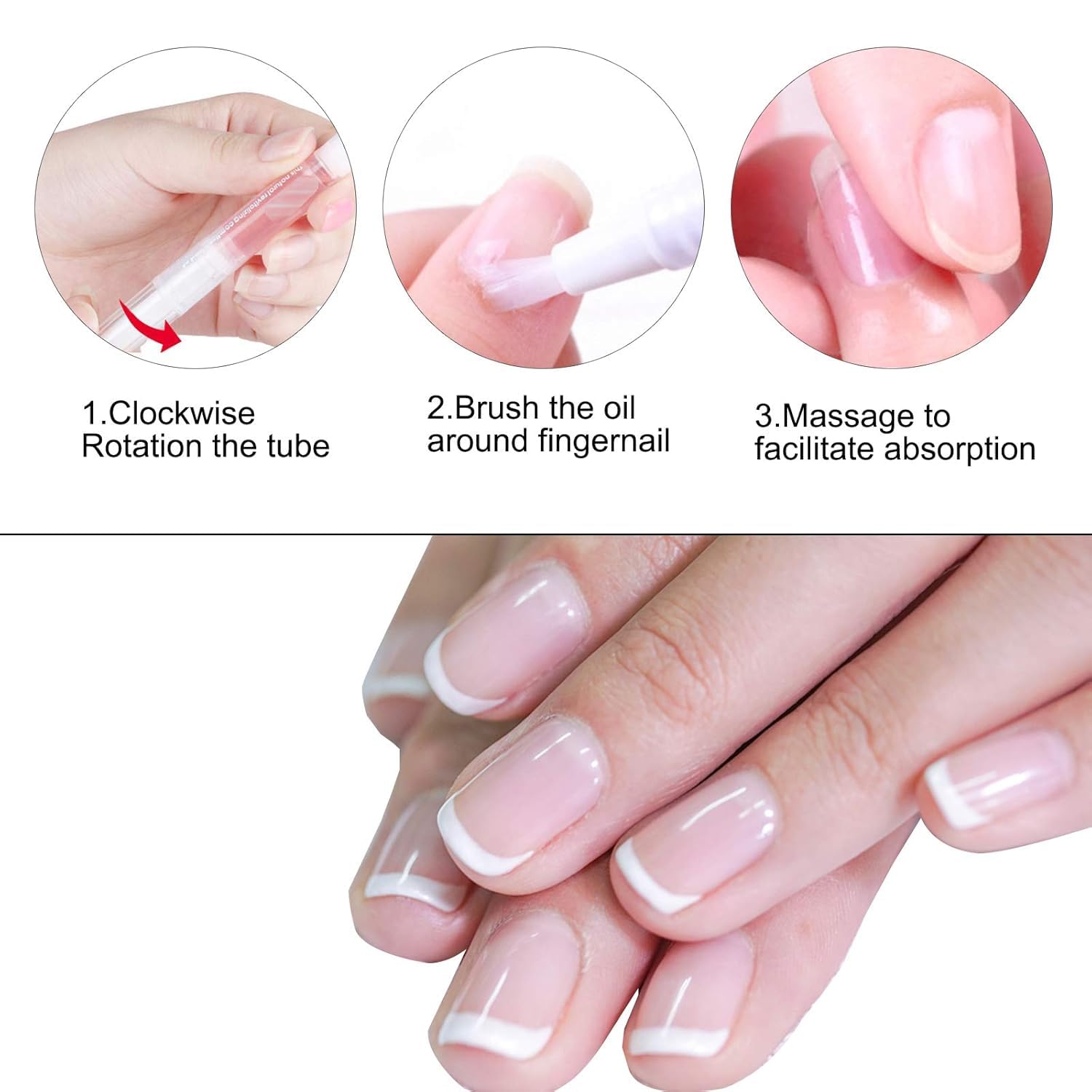 ZAUKY Nail Growth & Strengthening Oil - Cuticle Care Treatment for Healthy Nails | Moisturizing Nail Strengthener with Nourishing Pen | Perfect for Manicures, Dry Cuticles & Brittle Nails | Multicolor