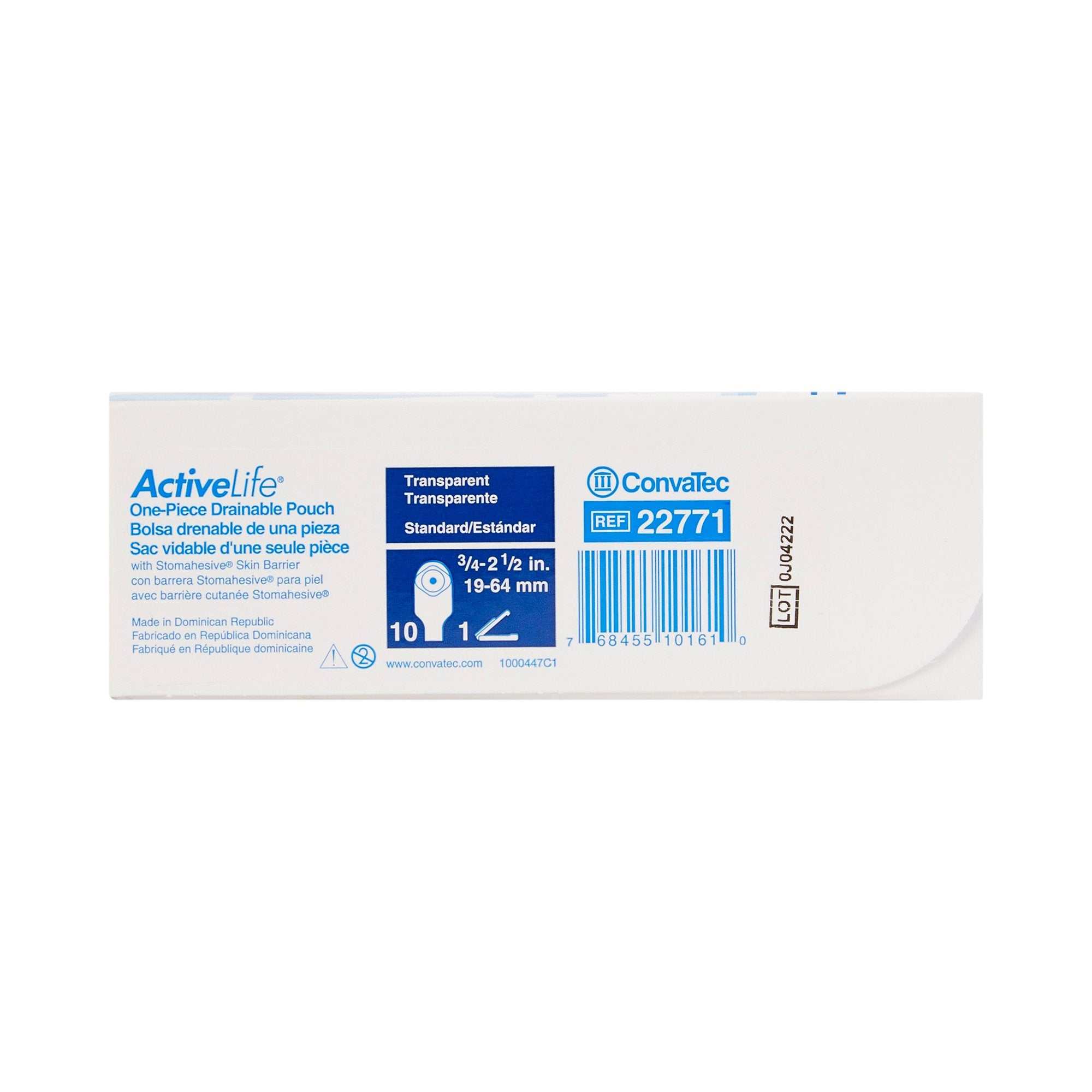ConvaTec ActiveLife One Piece Drainable Ostomy Pouch 3/4