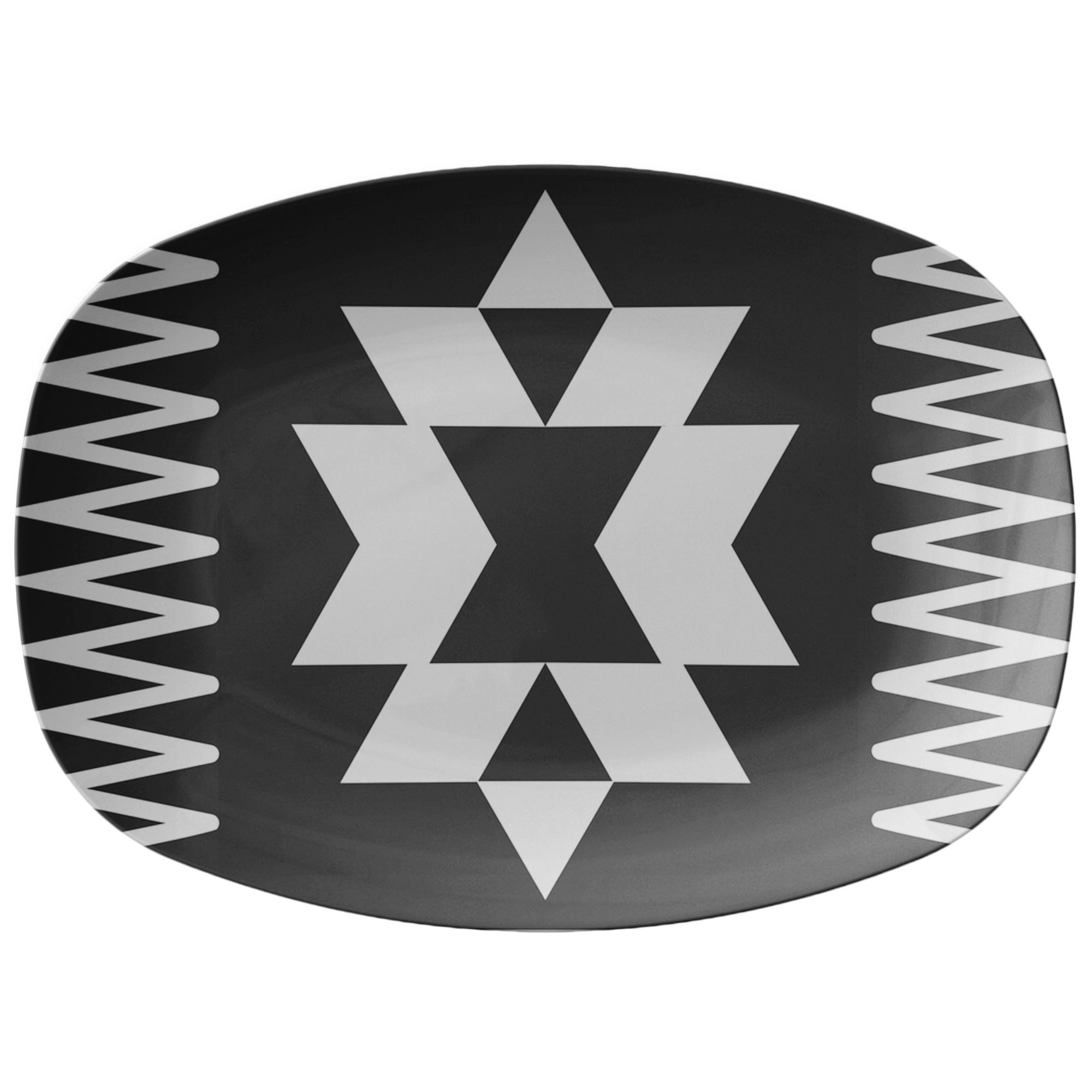 Moon Dance Serving Platter - 12 Inch Round Plastic Tray for Party, Appetizers & Snacks - Dishwasher Safe & Lightweight for Easy Serving at Events, BBQs & Gatherings
