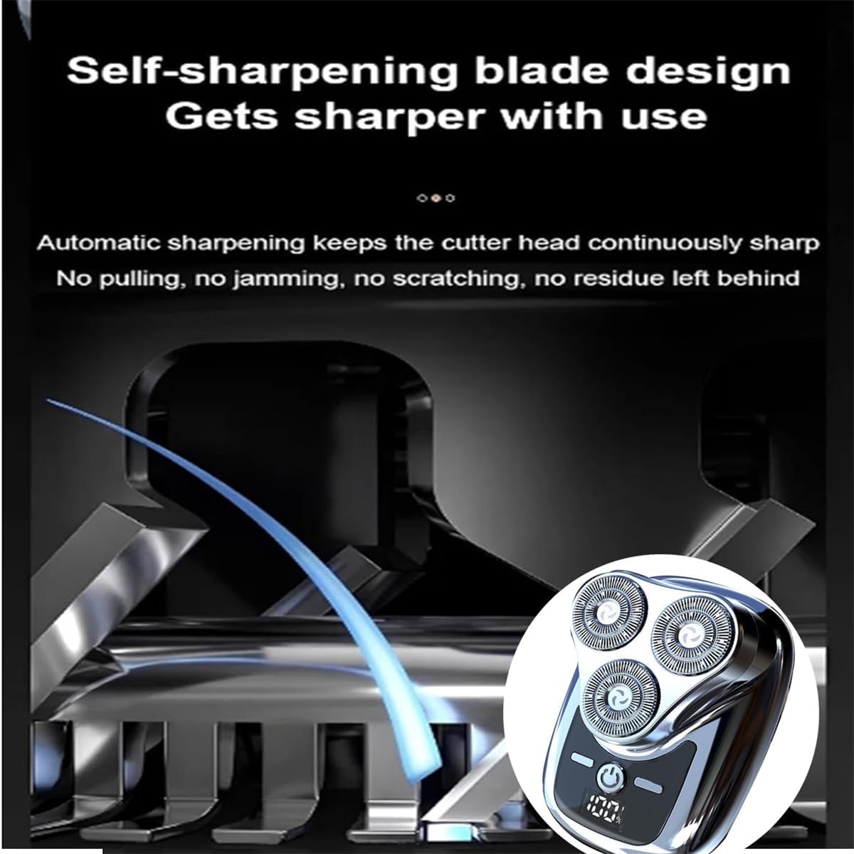 Upgraded Mini Electric Razor for Men - Portable Pocket Shaver with Washable Gradient Space Stone Design | Perfect for Travel, Gym & Daily Grooming (Black, 2024 Model)