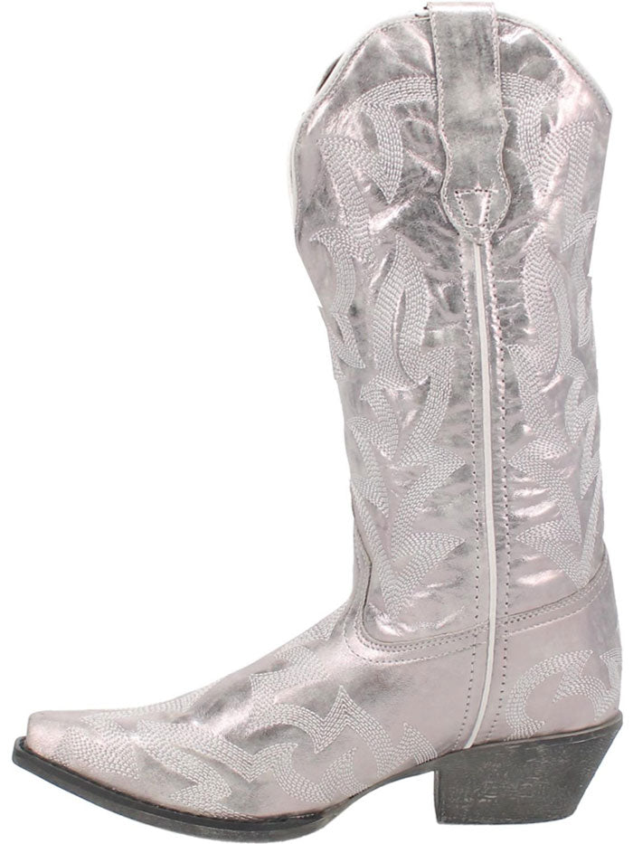 Laredo 52463 Women's DREAM GIRL Leather Boots in Silver - Perfect for Western Fashion, Country Dancing & Everyday Wear