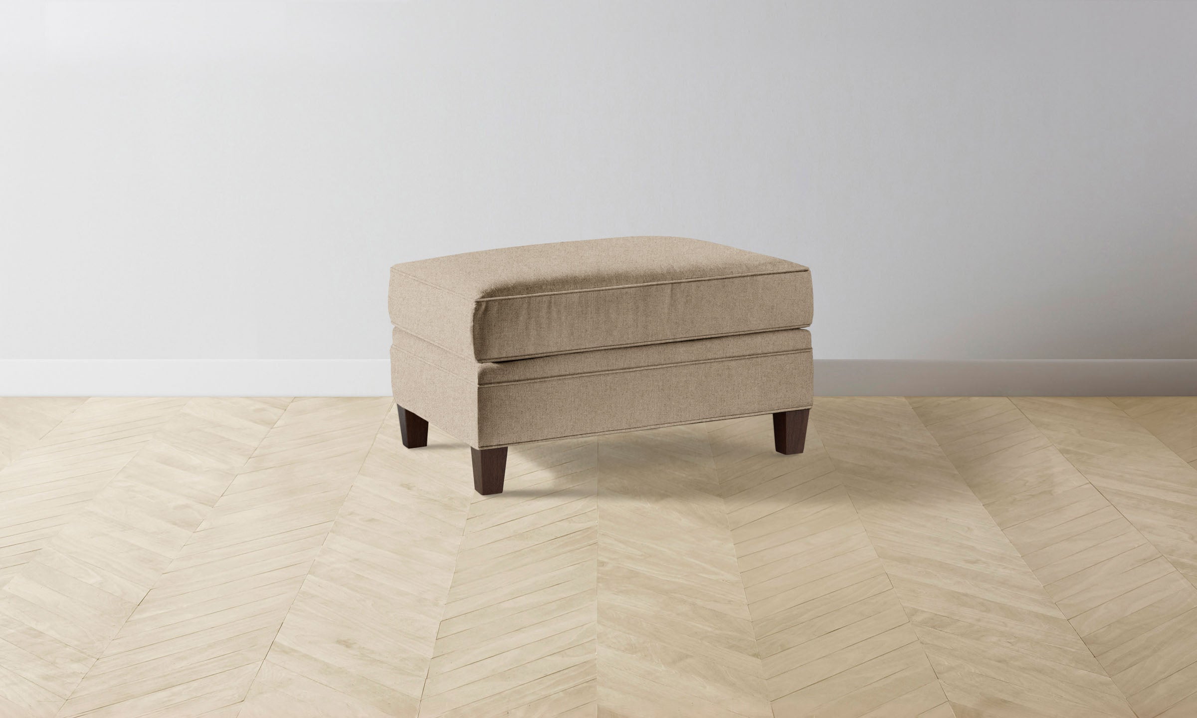 Luxury Italian Brushed Wool Fox Carmine Ottoman - Stylish Footrest & Accent Chair for Living Room, Bedroom, or Office Decor