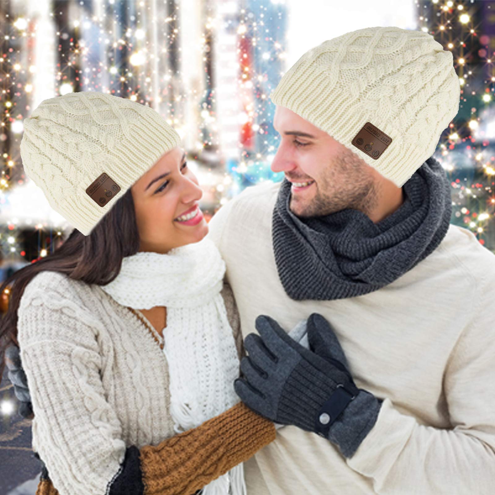 Wireless Beanie Hat with Built-in Headphones & Mic - Bluetooth Music Beanie for Men & Women - Winter Cap with Over-Ear Speakers for Outdoor Sports & Activities