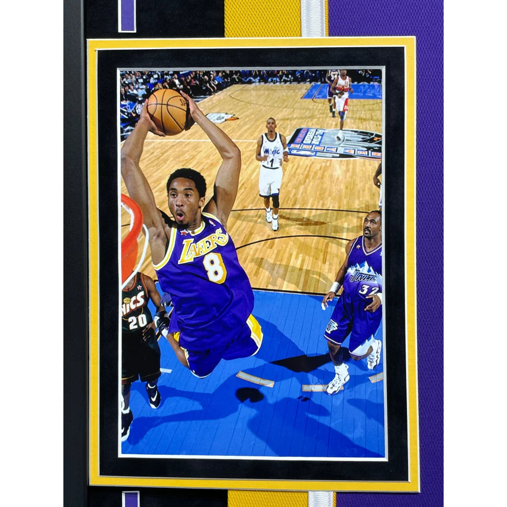 Kobe Bryant Autographed Lakers #8 Purple Nike Jersey - Framed with UDA Upper Deck COA - Perfect for Sports Memorabilia Collectors & Lakers Fans