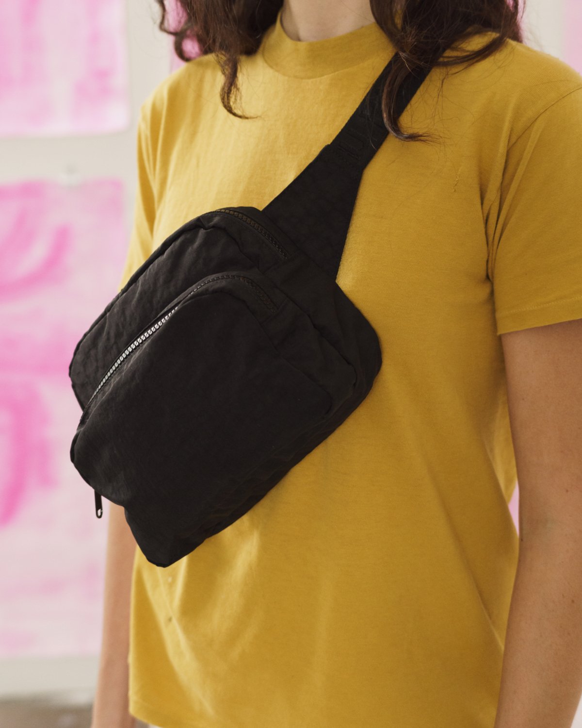 Baggu Fanny Pack Black - Adjustable Waist Pack for Travel, Hiking & Everyday Use | Water-Resistant & Lightweight