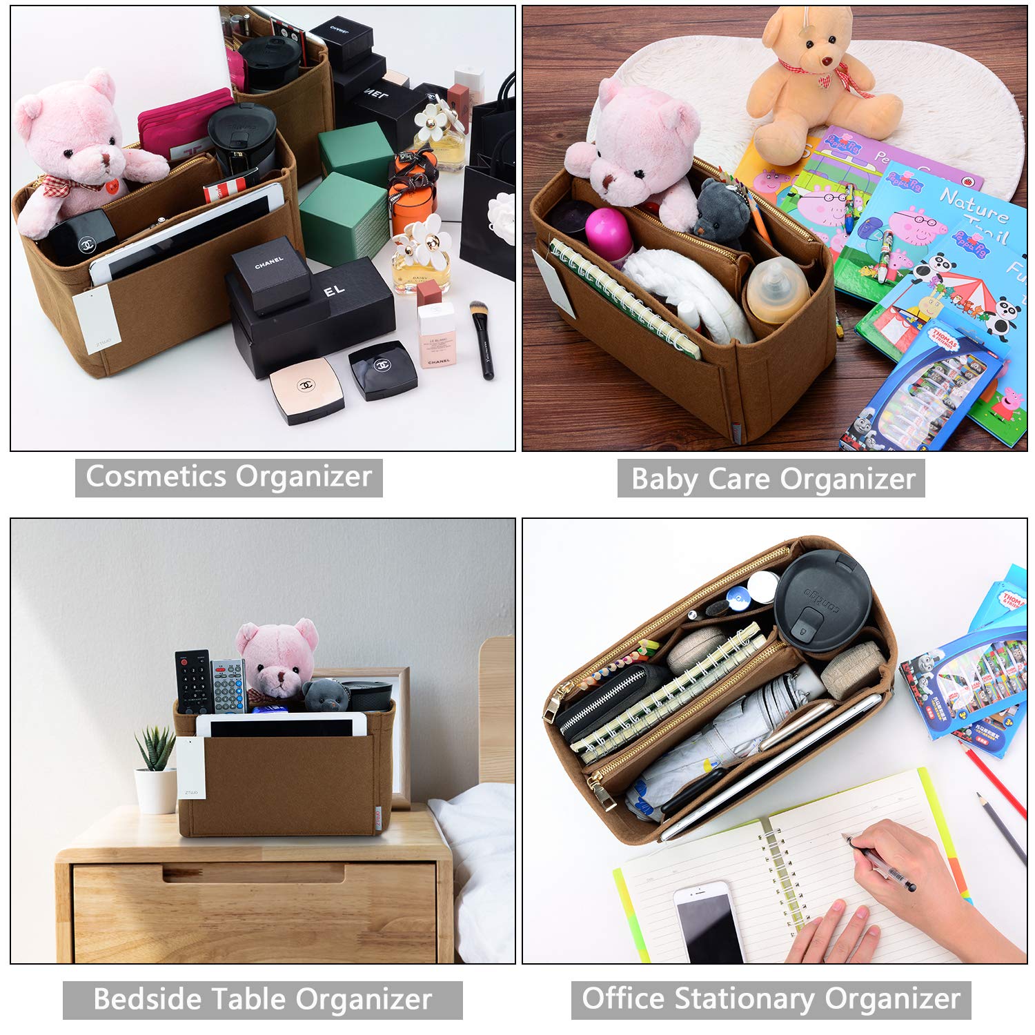 ZTUJO Felt Purse Organizer Insert for Louis Vuitton Speedy, Neverfull, Graceful & Tote Bags | Handbag Shaper & Storage Solution | Perfect for Travel, Work & Daily Organization