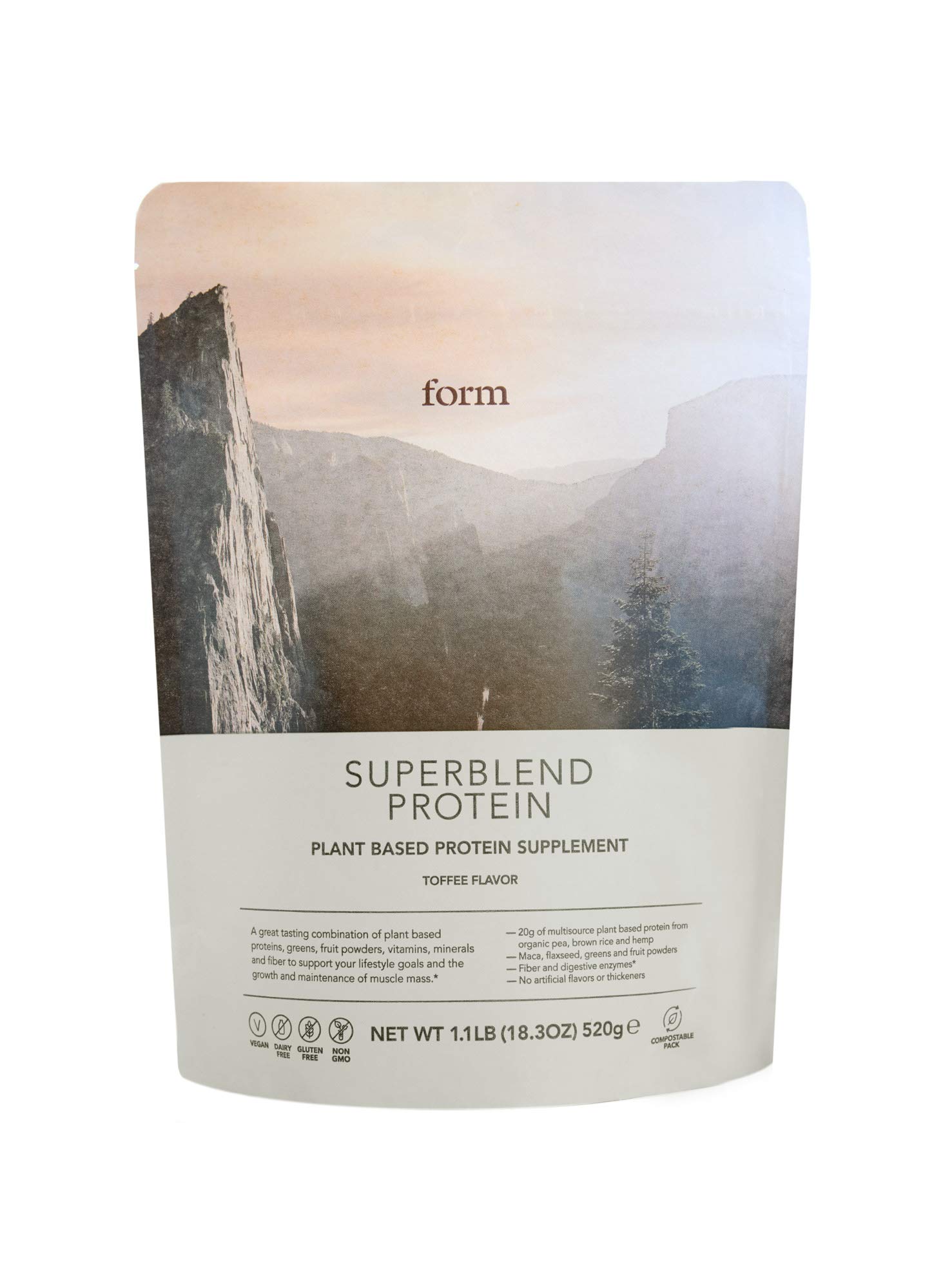 Vegan Superblend Protein Powder with Superfoods, Vitamins & Minerals - Toffee Flavor | Plant-Based Protein Supplement for Muscle Recovery, Weight Management & Daily Nutrition | Perfect for Smoothies, Baking & Post-Workout Shakes