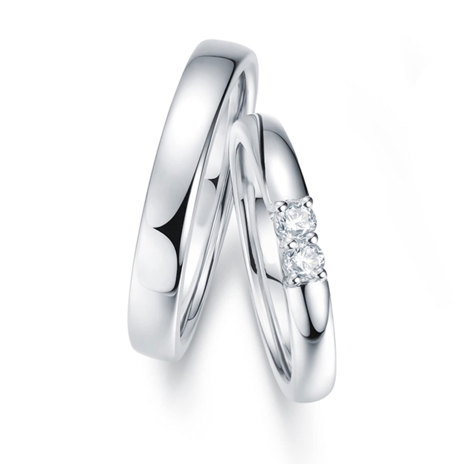 Diamond Matching Couples Rings for Him and Her - Sterling Silver/10K/14K/18K Wedding Promise Rings with Free Engraving | Perfect for Anniversaries, Engagements & Romantic Gifts