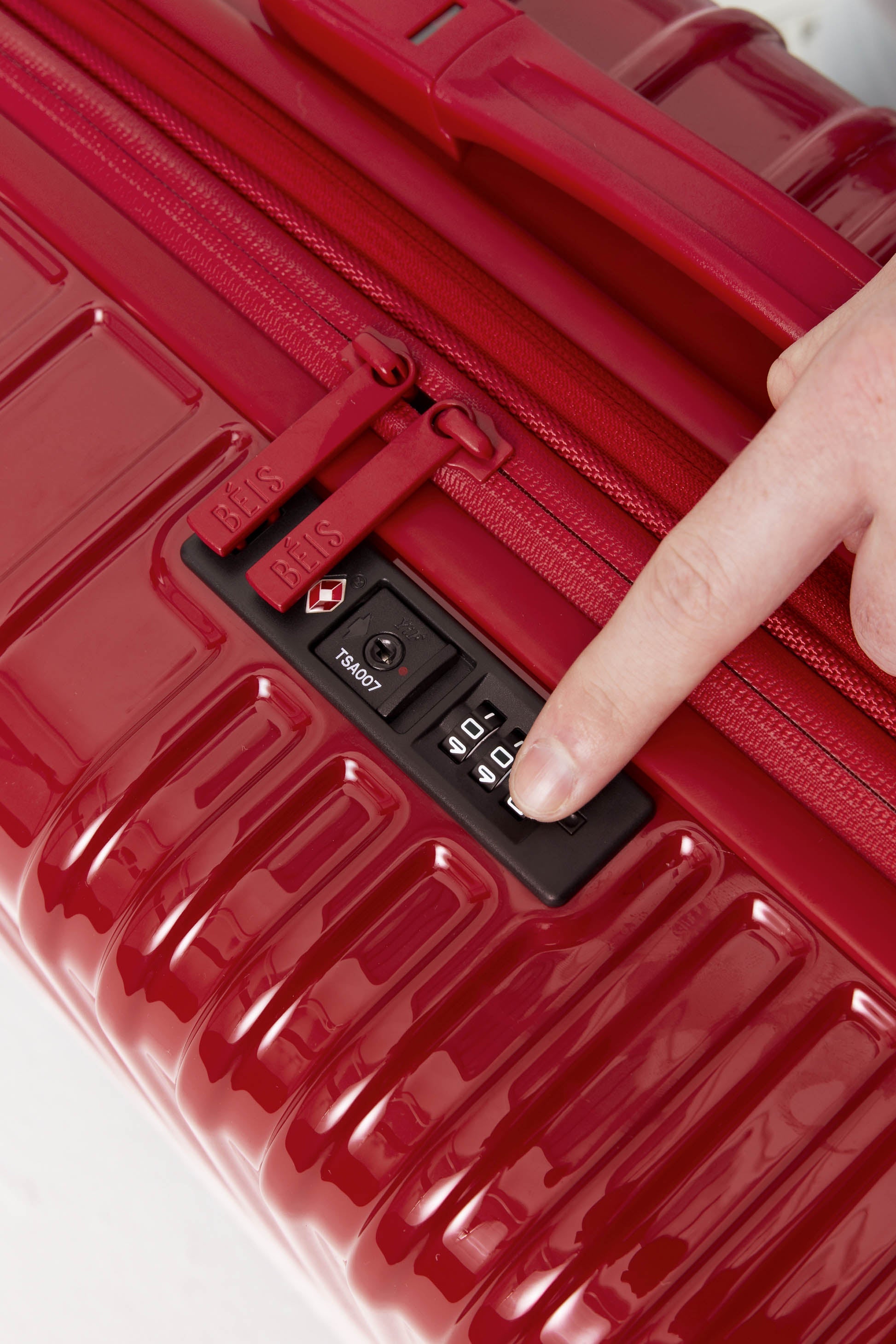 Text Me Red Carry On Roller Luggage - Lightweight & Durable Suitcase for Travel, Business Trips & Weekend Getaways