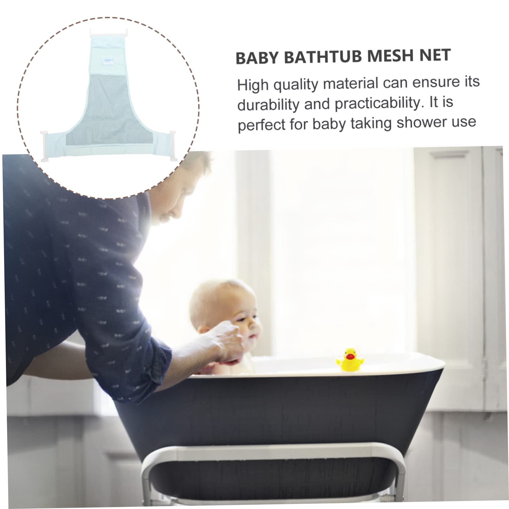 BIUDECO Baby Bath Seat - Safe & Comfortable Infant Bathtub Net for Newborns | Non-Slip Shower Bathing Aid (Blue) | Perfect for Bath Time Safety & Relaxation