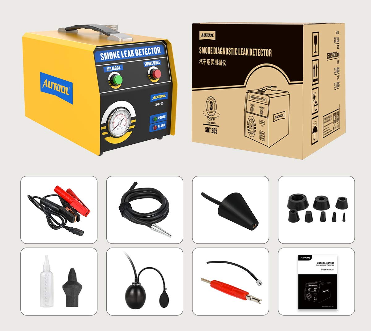 Automotive Smoke Leak Detector - 2 Mode Fuel System Diagnostic Tester for EVAP & Pipe Leak Detection | 12V Vehicle Compatible | Perfect for Mechanics & DIY Car Repairs