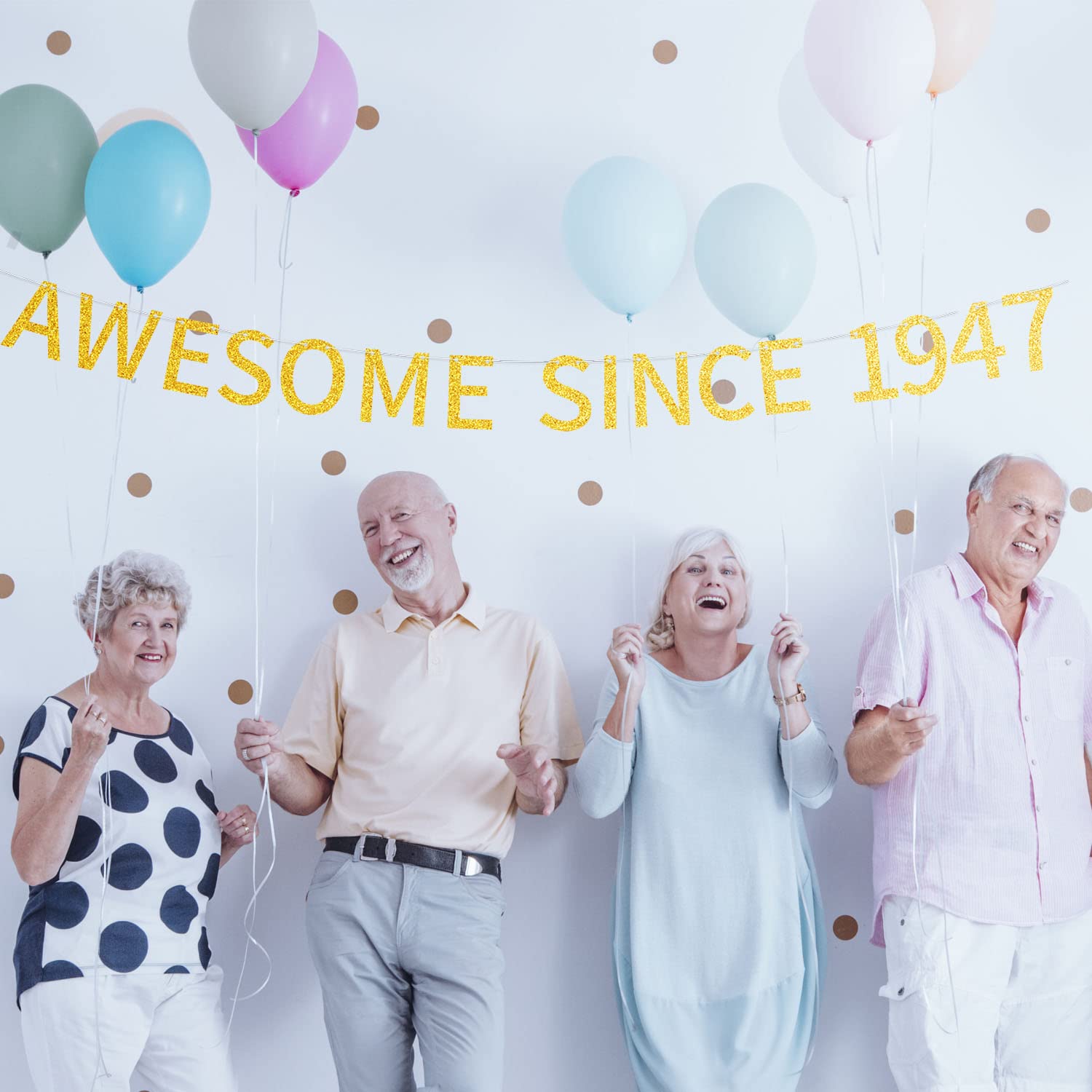 Happy 78th Birthday Banner - Gold Glitter Pre-Strung '78 Seventy Eight Years Old' Party Decor for Men & Women | Perfect for Milestone Celebrations, Anniversary Parties & Retirement Events