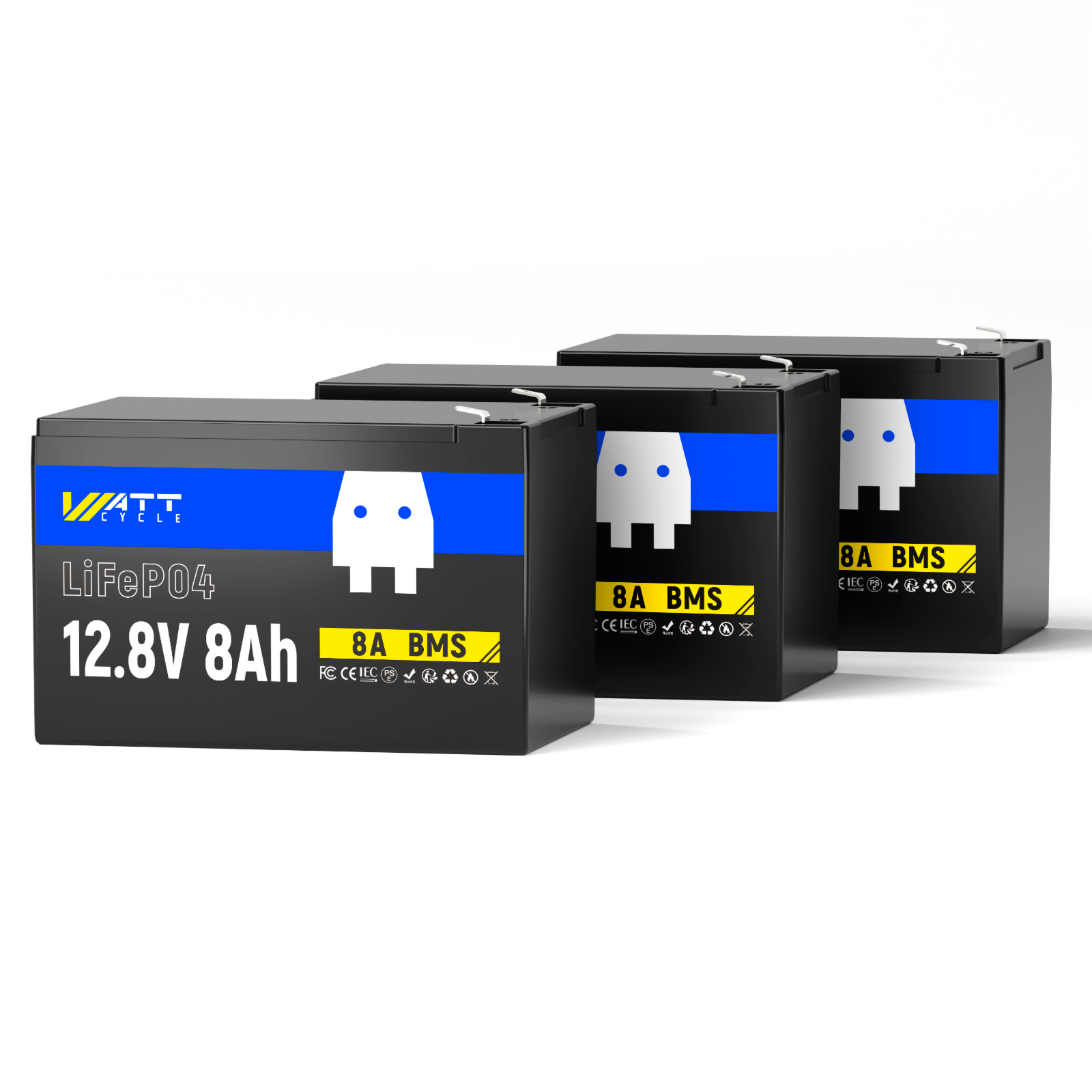 12V 8Ah LiFePO4 Rechargeable Battery - Long Lasting Lithium Iron Phosphate Battery for Solar Power, RV, Marine, and Outdoor Adventures - Perfect for Camping, Emergency Backup, and Off-Grid Applications